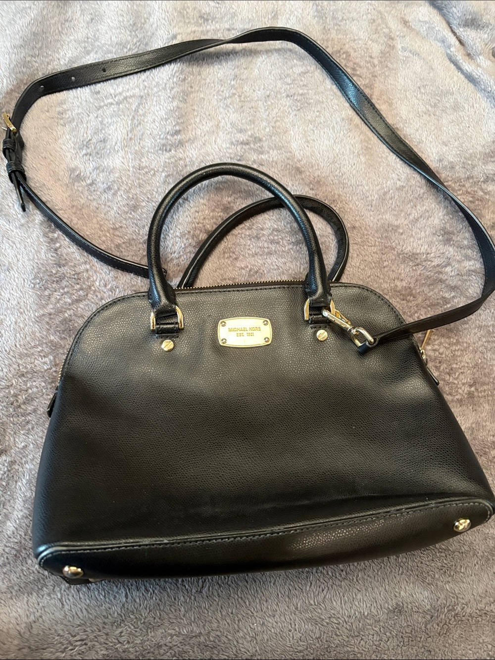 Michael Kors Black Satchel with Gold Hardware - Picture 2 of 5